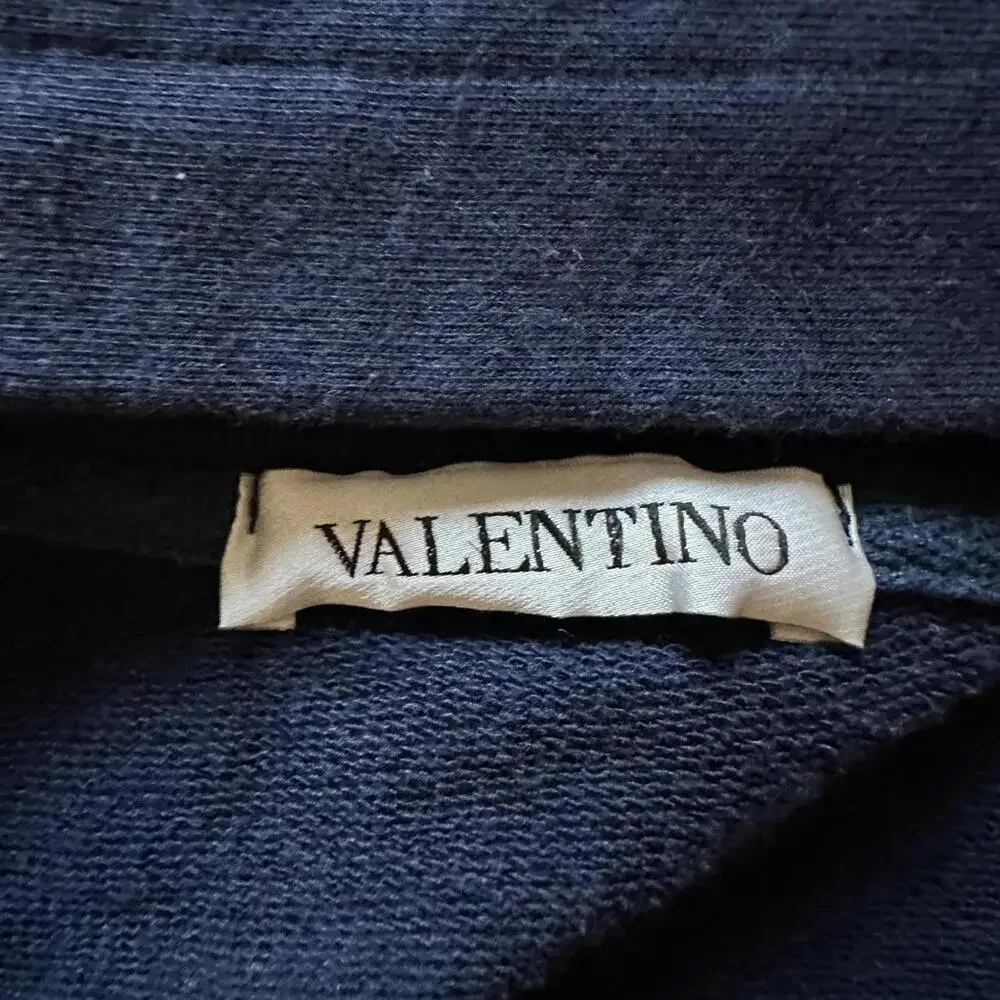 Authentic Valentino luxury navy zip hoodie with red lettering size S - Picture 2 of 7